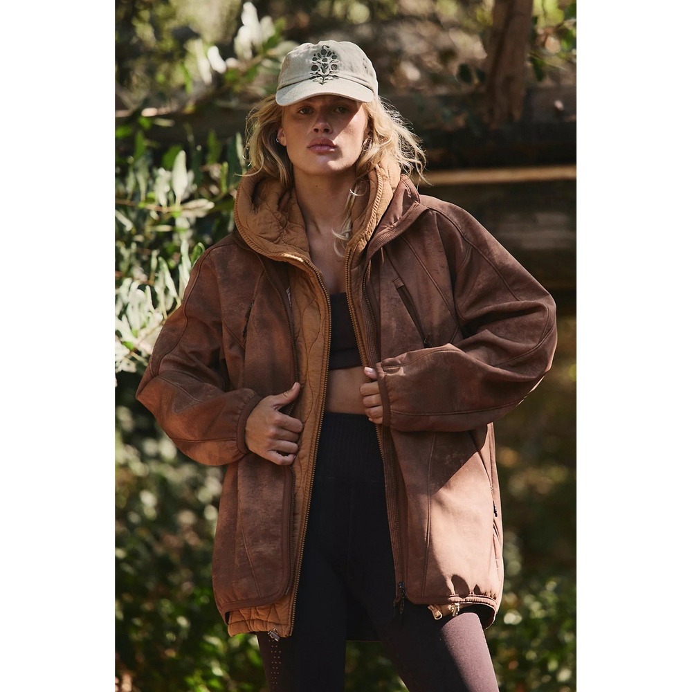 FP Movement Women's Canyon Crushin Jacket Toasted Almond Large NWT $228 MSRP